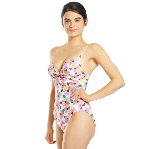 Kate Spade Floral One Piece Swimsuit Wallflower White XS New - Picture 3 of 13